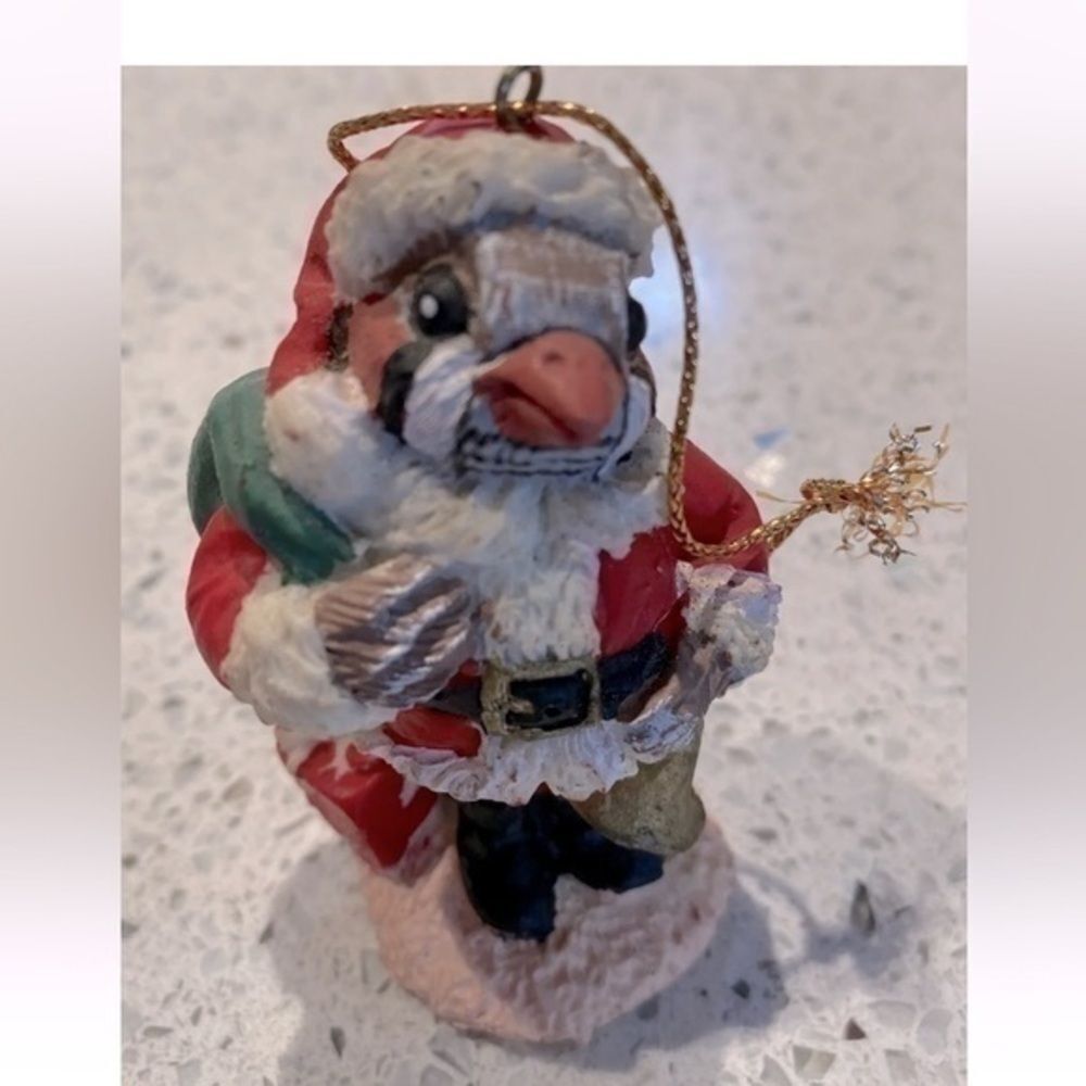 KURT ADLER Ornament - Ceramic Penguin Dressed in Santa Suit - 2.5"​